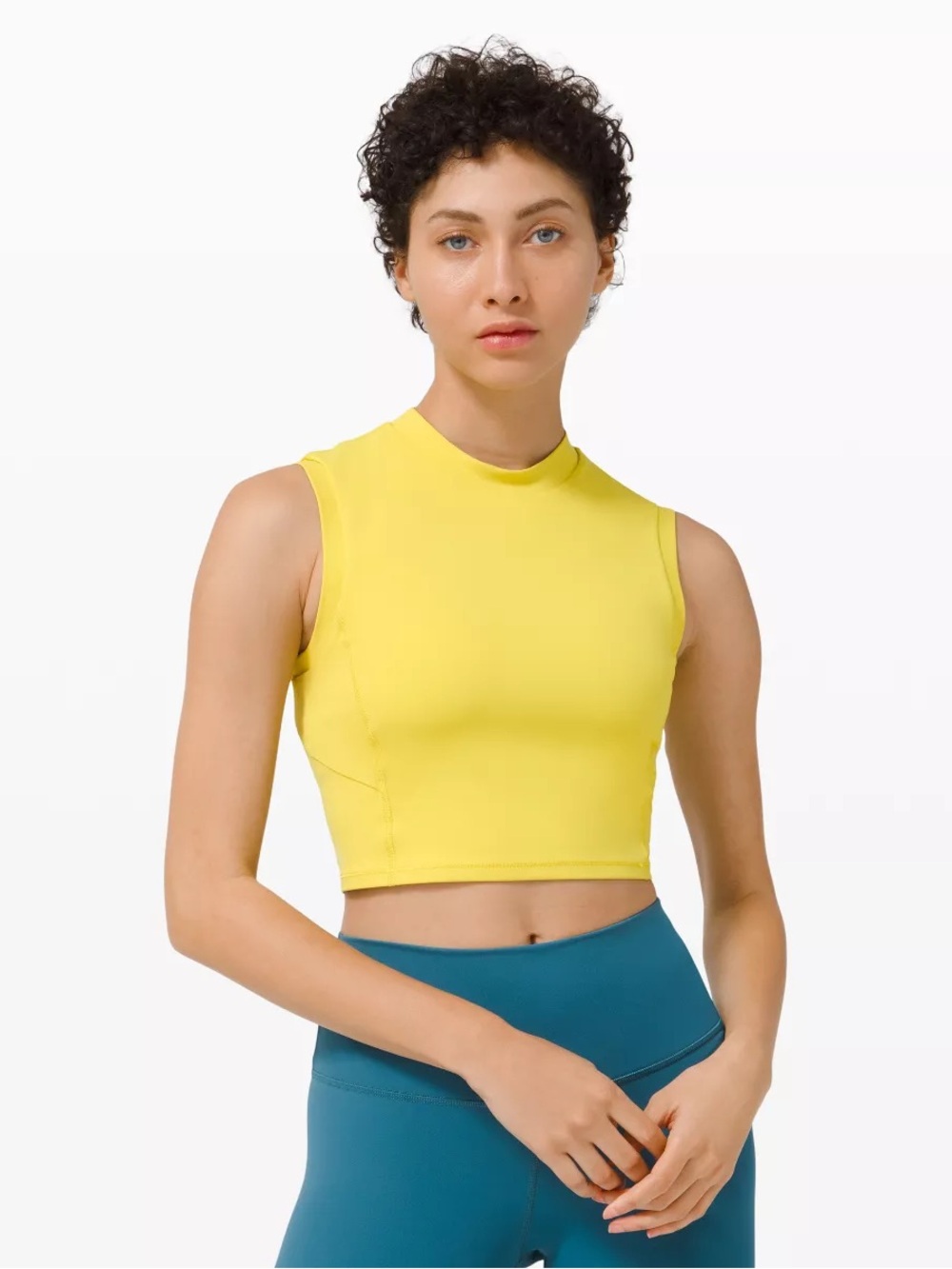 Lululemon Sweat Intention Tank Yellow Serpentine W1CPHS Womens Sz. 6